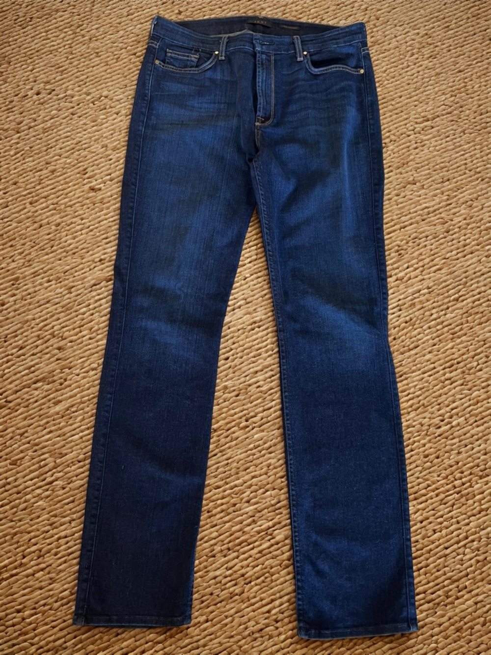 Jen7 Dark Blue Slim Straight-Leg Jeans